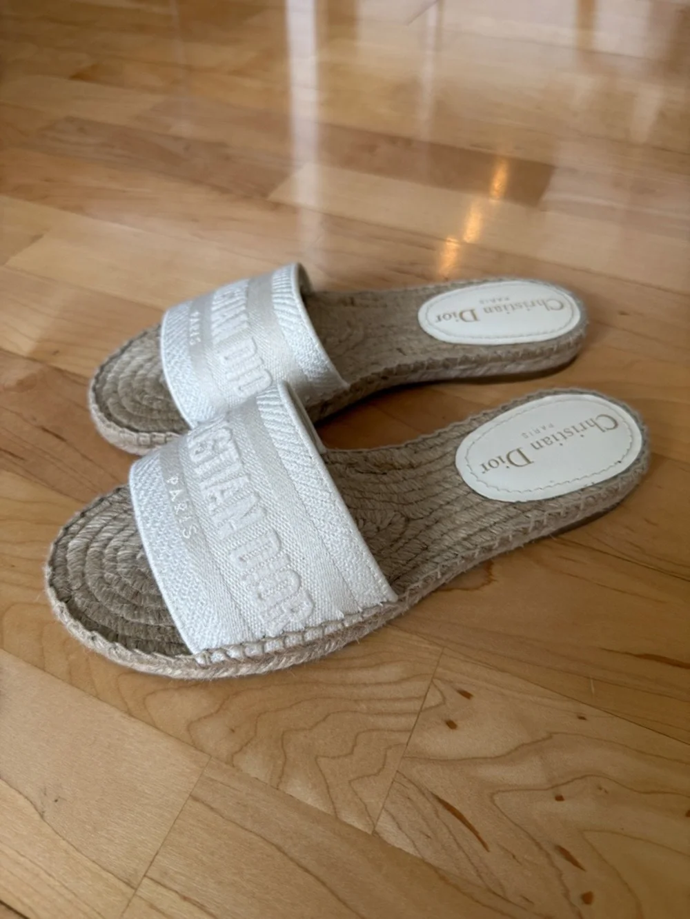 Dior Cream Embroidered Cream Mules - Picture 3 of 6
